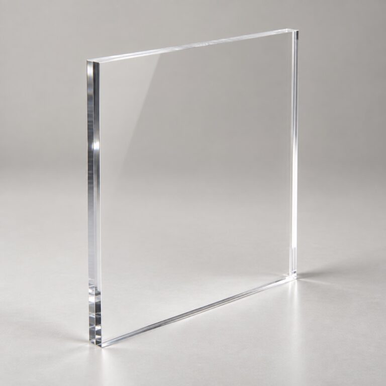 Klare transparente Acrylglasplatte mit polierter Kante