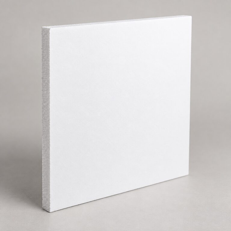 Weiße Polystyrolplatte mit glatter Oberfläche